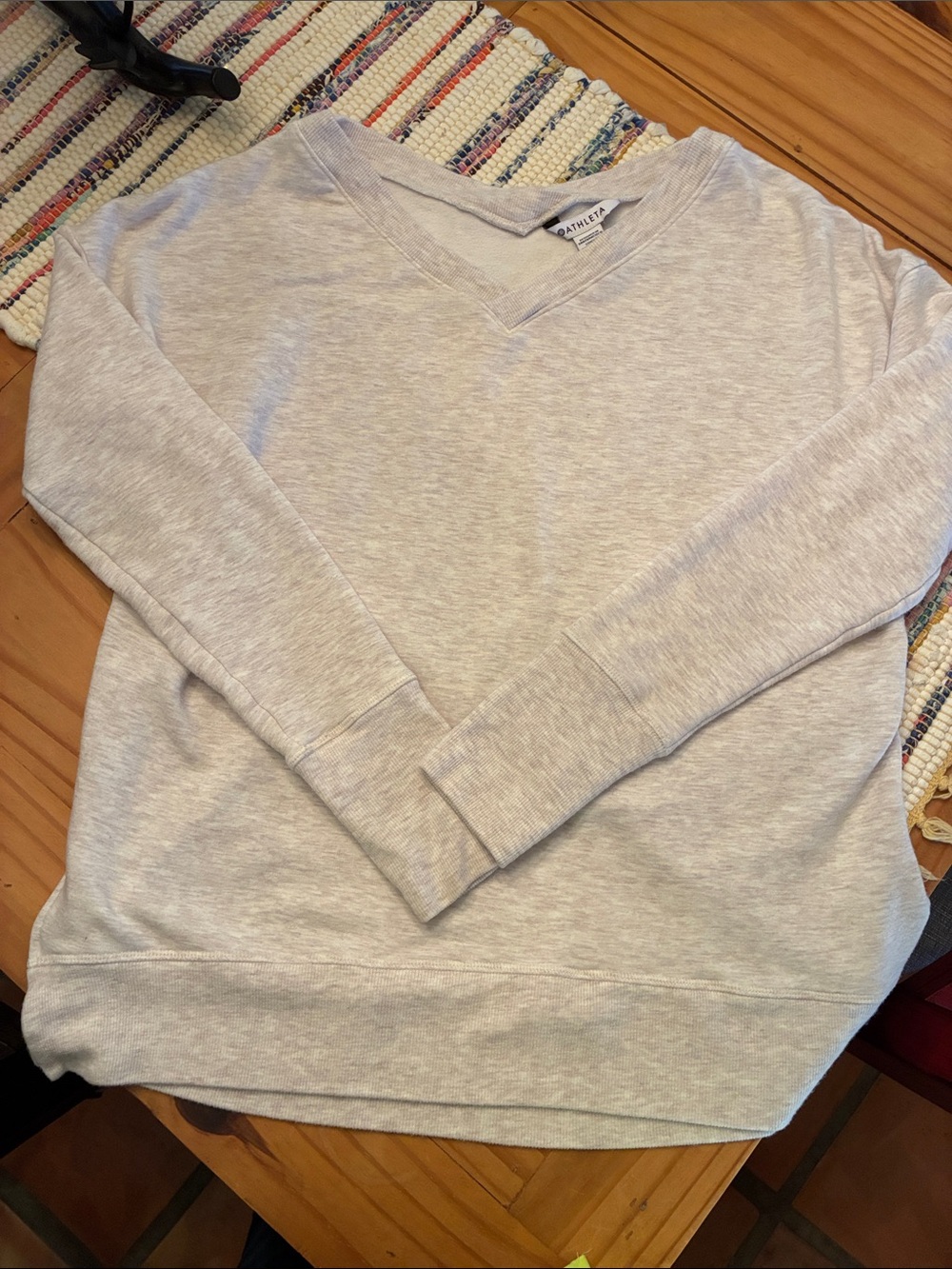 Athleta Womens Coaster Lux Sweatshirt in Light Heather Oatmeal, medium